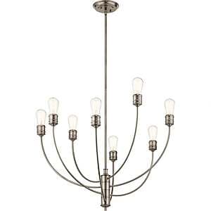 Kichler Thisbe chandelier with three lights and 18-inch width, featuring classic design suitable for residential lighting.