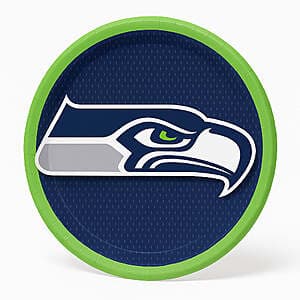 NFL Team: Seattle Seahawks Party Supplies: 18-Pk 9" Round Paper Plates $4.90 & More + Free Shipping