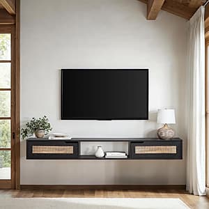 70" Walker Edison Destin Wall-Mounted Floating TV Stand (TVs up to 80", 2 Colors) $30 & More