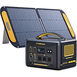 828Wh VTOMAN Jump 1500X LiFePo4 Pure Sine Portable Power Station w/ Solar Panel $380 + Free S&H