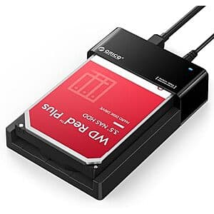 Orico External USB 3.0 to SATA Hard Drive Docking Station (for 2.5"/3.5" Drives, up to 24TB) $18
