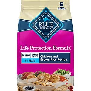 5-lb Blue Buffalo Life Protection Formula Small Breed Senior Dry Dog Food $5.25 w/ S&S