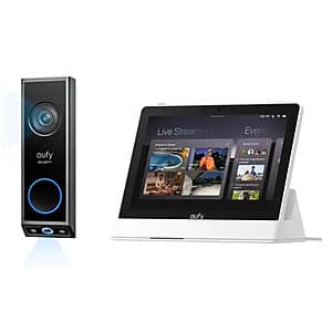 eufy Battery Powered 2K Dual Camera Video Doorbell E340 & 8" Smart Display E10 $100 + Free S&H