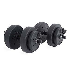 14-Piece Athletic Works 40-Lb Adjustable Vinyl Dumbbell Set $18