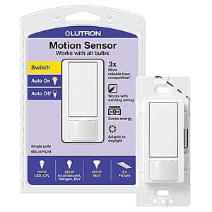 Lutron Maestro Motion Sensor Light Switch (2-Amp Single Pole Switch) $15.95