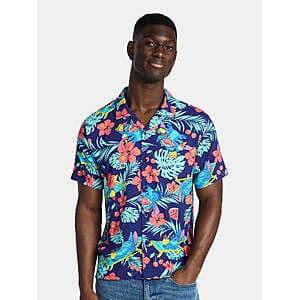 Lilo & Stitch Men's Graphic Button-Up Shirt (2 Styles) $3.90
