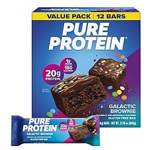 12-Pk 1.76-Oz Pure Protein Bars (Galactic Brownie) $11.20 w/ S&S