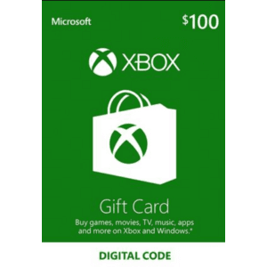 $100 Xbox eGift Card displayed as a digital voucher or gift card representation with Xbox branding.