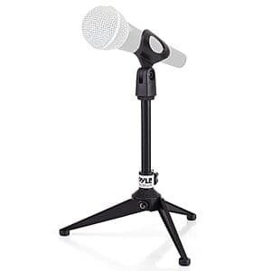 Pyle Adjustable Desktop Tripod Microphone Stand $9