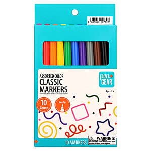 10-Ct Pen+Gear Classic Markers (Fine Tip or Broad Line, Assorted Colors) $0.50 + Free Pickup