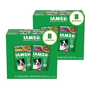 Select Accts: 2-pk 8-ct 2.5-oz IAMS Proactive Health Adult Wet Dog Food Variety Pack $3.90 w/ S&S