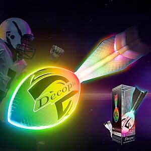 KASTUMBGA Rechargeable LED Glow-in-the-Dark Football $11.50