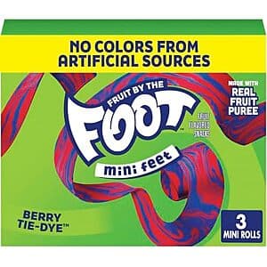 3-Ct 0.45-Oz Fruit by the Foot Mini Snacks (Berry Tie-Dye) $0.80 w/ S&S