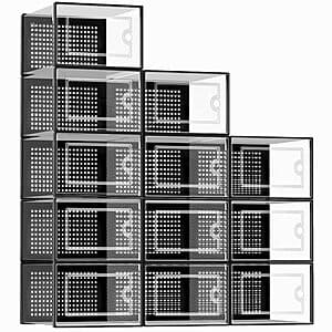 12-Pack Kuject Large Stackable Shoe Storage Boxes (Black) $21.96 + Free Shipping