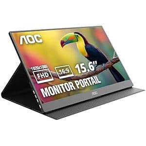 Prime Members: 15.6" AOC 16T20 FHD 60Hz IPS Portable Monitor $50 + Free S&H