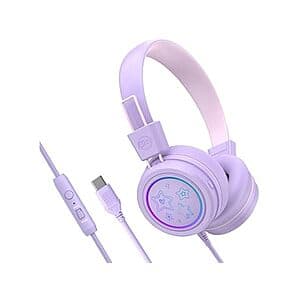 MEE audio KidJamz Wired USB-C Headphones for Kids (Lavender or Mint) $5 + Free Shipping w/ Amazon Prime