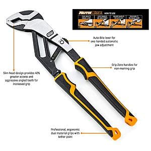 GEARWRENCH 6" PITBULL Auto-Bite Tongue & Groove Dual Material Pliers - 82590C  at Amazon for $8 w/ Free Prime Ship