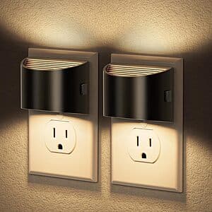 2-Pack JandCase Dimmable LED Wall Plug Night Lights w/ Light Sensor (various) from $6
