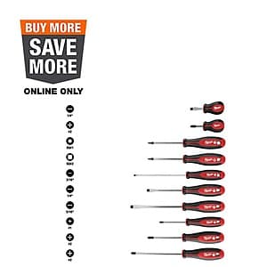 10-Piece Milwaukee 3-8" Phillips/Slotted/Square Screwdriver Kit $19 + Free Shipping
