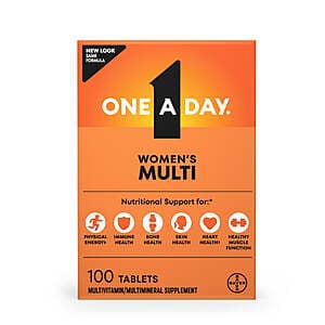 100-Ct One A Day Multivitamin for Women w/ Biotin & Skin Health Support Tablets $3.30 + Free Pickup