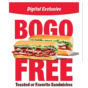 Jimmy John's Restaurant: Any Jimmy John's Toasted or Favorite Sandwich/Subs B1G1 Free (Valid thru 10/12)