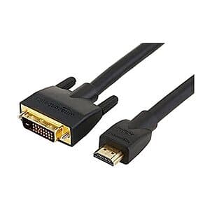 10-pk 15' Amazon Basics HDMI to DVI Adapter Cable $6 + Free S&H w/ Prime