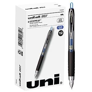 Prime Members: 12-Pack uniball 207 Signo Gel Ultra Micro Pens (0.38 mm, Blue) $8.75 + Free Shipping