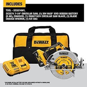 DeWALT 20V Max XR Power Detect 7-1/4" Circular Saw, 8.0Ah Battery & Fast Charger $149 (Select Lowe's Stores) + Free Pickup