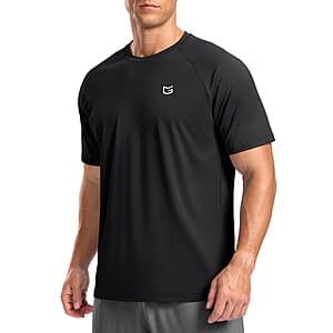 G-Gradual men's moisture-wicking athletic t-shirt in solid color, designed for running and workouts.