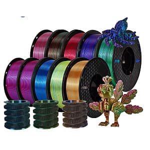 10Kg (10x1kg) KINGROON Tri-Color Silk PLA Filament (Various) $83.95 + Free Shipping