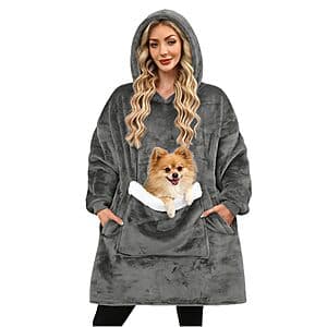 Bupekbee Women's Wearable Hooded Sherpa Blanket Sweatshirt (Select Colors) $15