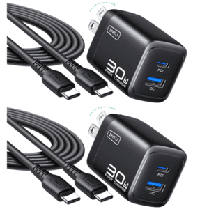2-Pack INIU Up to 30W PD Fast Charging USB-C Charger Block (USB-C + USB-A; Black) $9.15