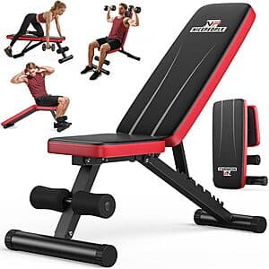 NICEPEOPLE Adjustable Weight Bench w/ 8 Backrest Angles $37.10 + Free S&H