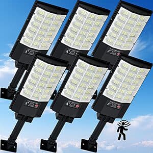6-pk TFKK Waterproof 6500K Motion Sensor Solar Lights w/ Remote Control $50 & More + Free S&H