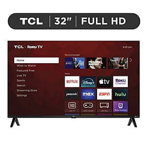 32" TCL 32S357 S3 Series 1920x1080 FHD 60Hz LED Roku Smart $88 + Free Shipping