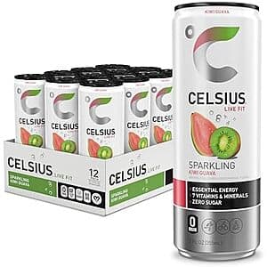 12-Pk 12-Oz Celsius Essential Energy Drink (Sparkling Kiwi Guava) $14.25 w/ S&S