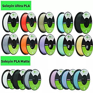 10-Count 1KG Creality Soleyin Ultra PLA 3D Printer Filament (1.75mm, various colors) from $71 + Free Shipping