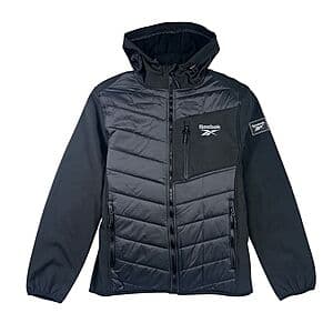 Reebok Men's Soft Woven Quilted Hooded Jacket (Black or Vector Blue) $20 + Free S/H on $50+