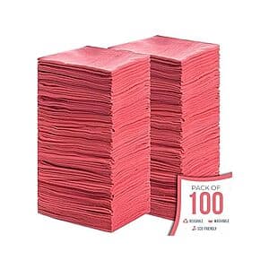100-pk 14”x12 Simpli-Magic Premium Shop Towels (Red or White) $16 + Free Shipping w/ Prime