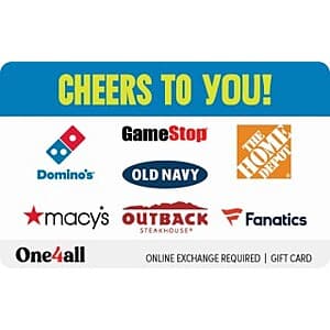 $50 One4all Cheers to You eGift Card + $7.50 Bonus (Various Retailers) $50 + Earn 4x Fuel Points