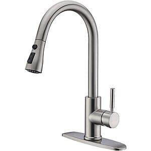 Prime Members: Wewe Single Handle High Arc Kitchen Faucet w/ Pull Down Sprayer $35 + Free S&H