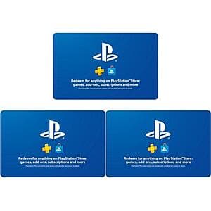 3-Pk $50 Sony PlayStation Store eGift Cards (Email Delivery) $132