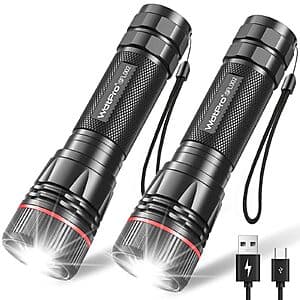 2-pk WdtPro LED Mini Rechargeable Flashlights $8.80