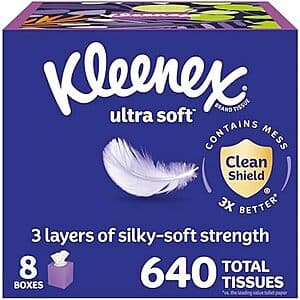 16-Pack 80-Count Kleenex Facial Tissues (Ultra Soft) $14.75 w/ Subscribe & Save & More