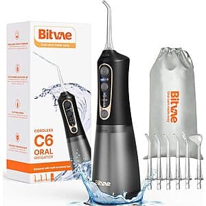 Prime Members: Bitvae C6 Water Dental Irrigator/Flosser Cleaner (Black) $7.20 + Free S/H