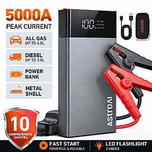 AstroAI 5000A Portable Car Battery Jump Starter & 8000mAh Power Bank $28 + Free S&H