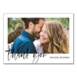 Six 5" x 7" premium photo cards in a stack, printed on quality cardstock.