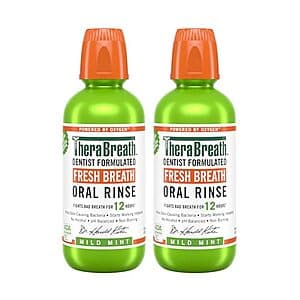 Select Accounts: 2-Pack 16-Oz TheraBreath Fresh Breath Mouthwash (Mild Mint) $10.75 w/ Subscribe & Save