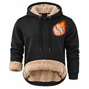 ZITY men's heavy sherpa lined pullover hoodie sweatshirt in various colors with kangaroo pocket.
