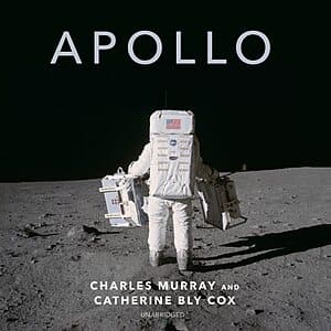 Apollo audiobook cover art featuring space mission theme and typography.